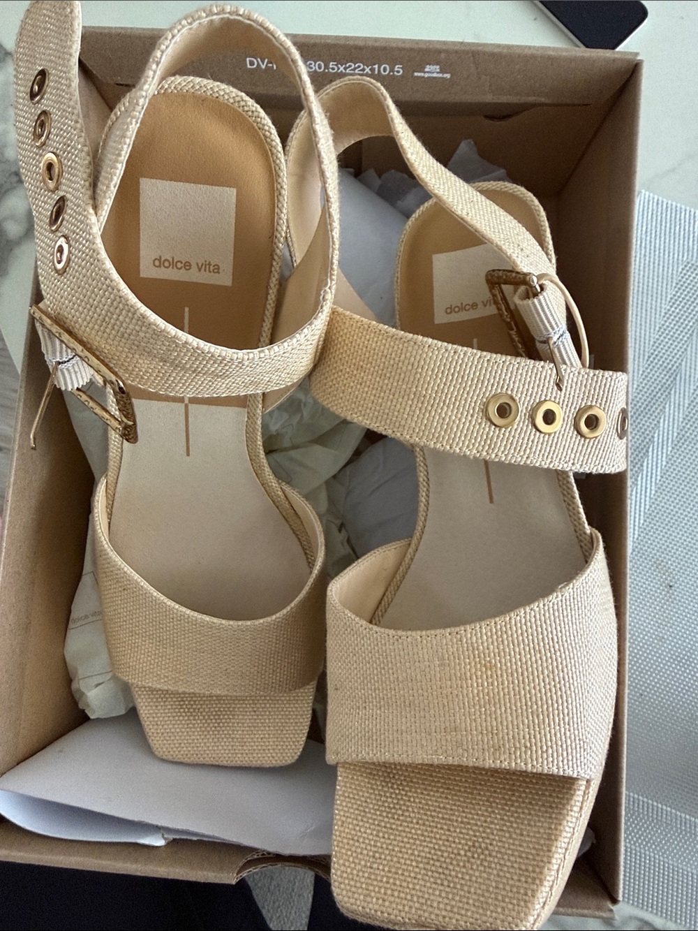 Dolce Vita Amari Natural Raffia Platform Sandals